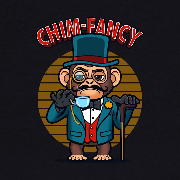 Funny Fancy Vintage Cute Tea Drinking Chimpanzee Original Funny Pun by Originals By Boggs